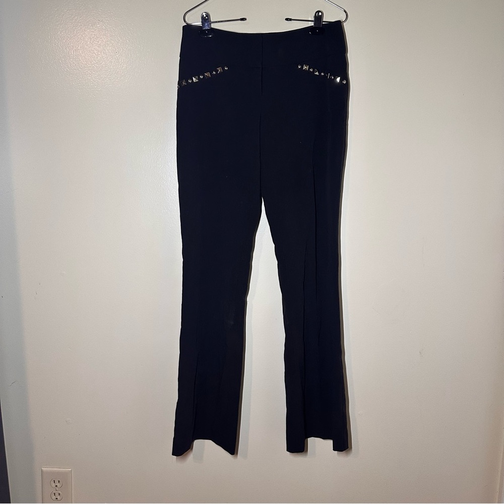 Cache Black Dress Pants with Stud Accents